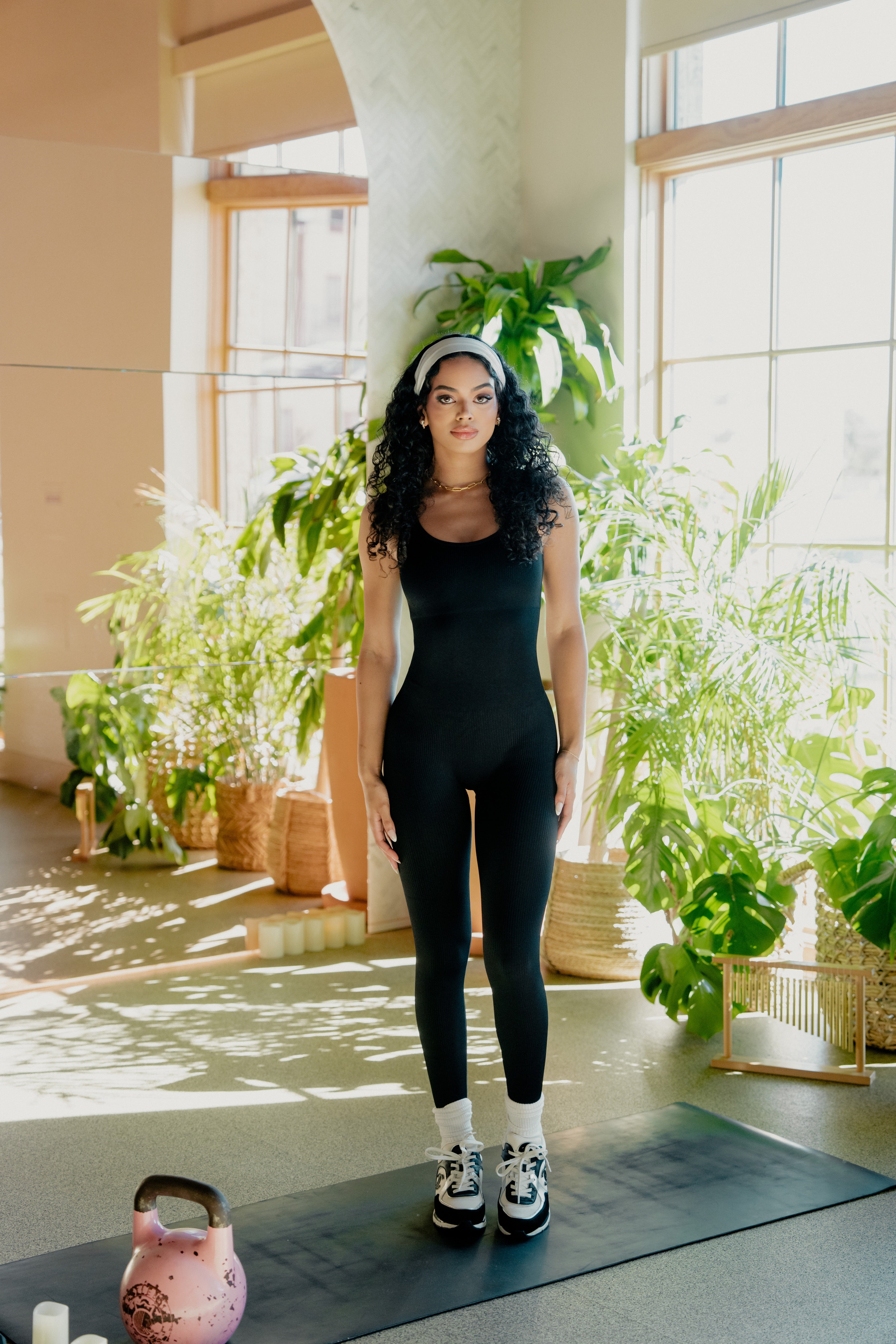 Black Ribbed Jumpsuit